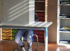 in der Wahlkabine an der GSS