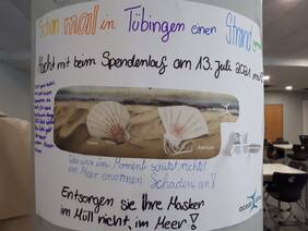 Plakat mit Aufruf zum Spendenlauf