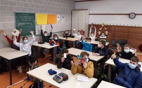 Die Klasse 5d beim Wichteln
